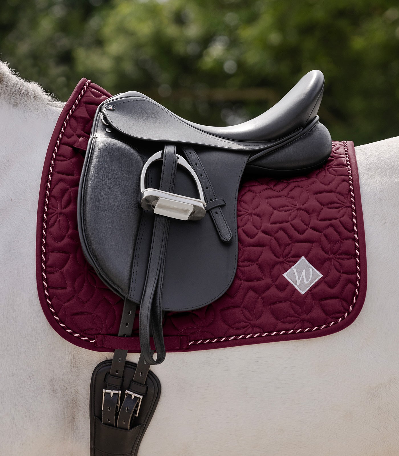 Waldhausen saddle pad Marseille, fløjl rød, D 2
