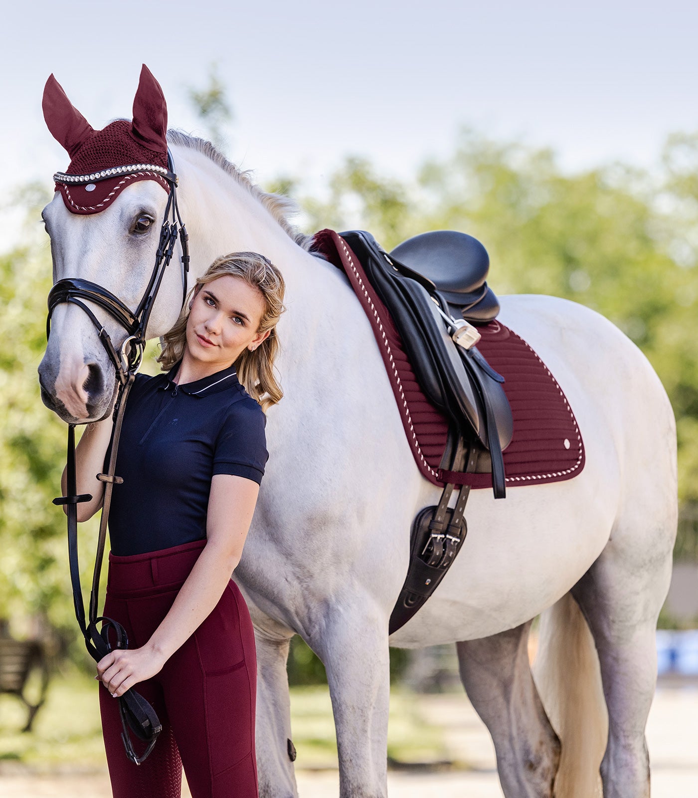 Waldhausen Saddle Pad Riga, fløjl rød, D 2