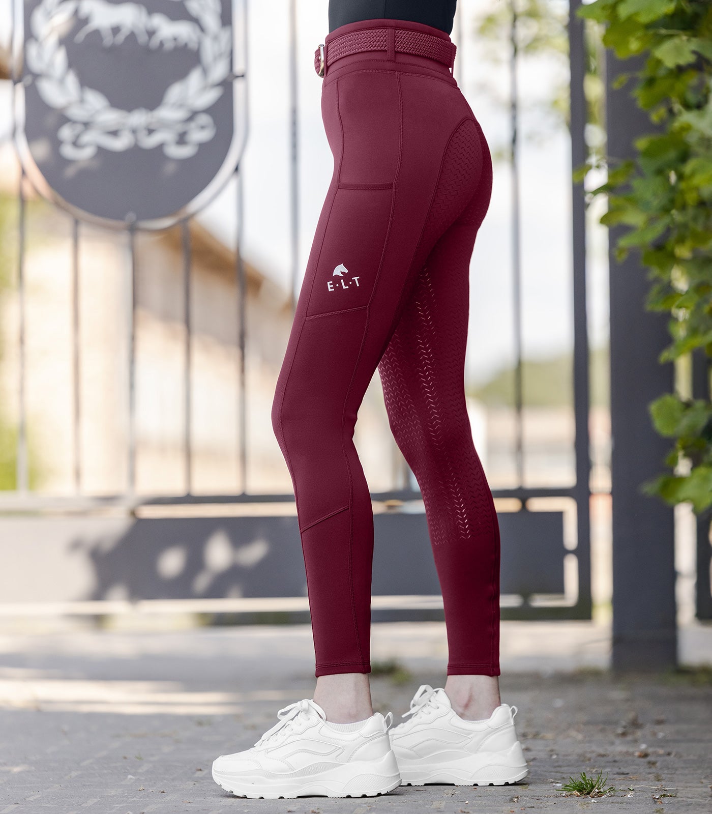 ELT Ella Riding Leggings - Fløjl Rød 36