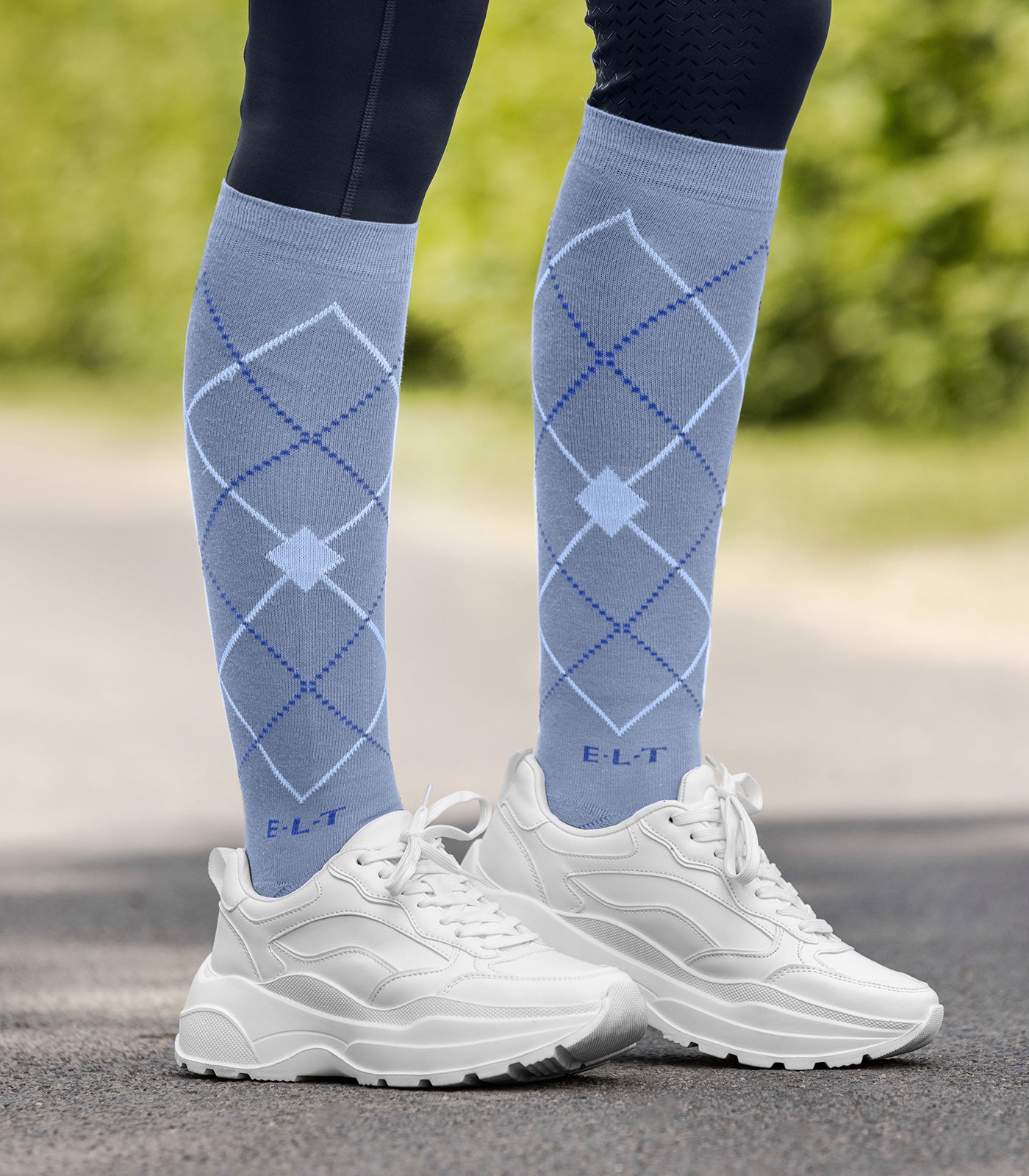 ELT Argyle Riding Socks - Blågrå 6