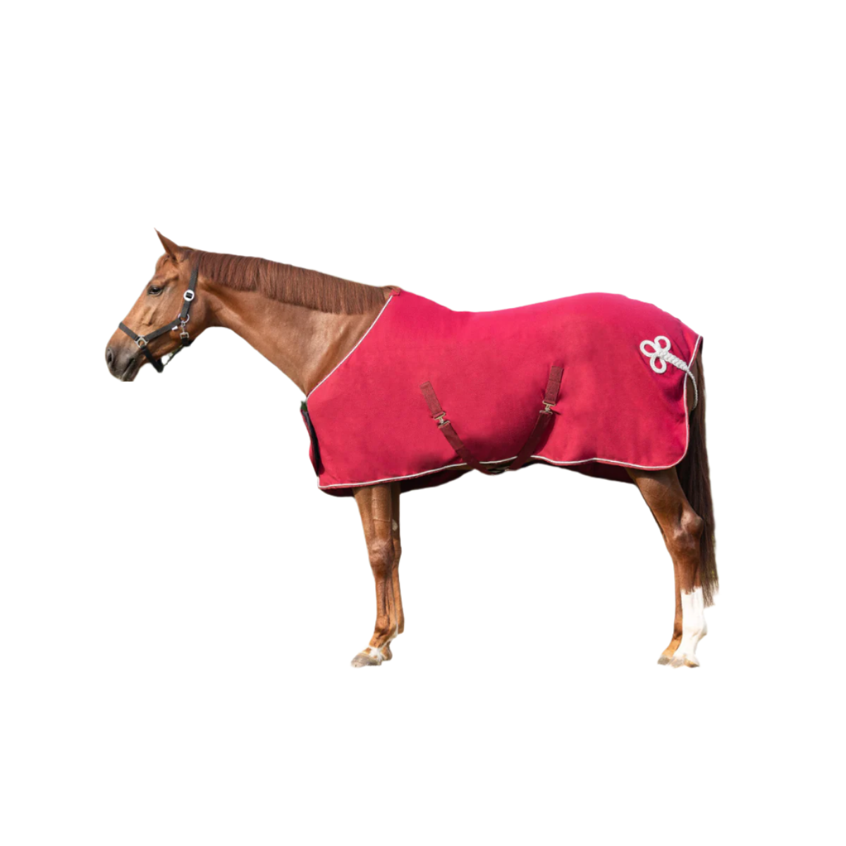 QHP Fleecedækken Ornament - Burgundy