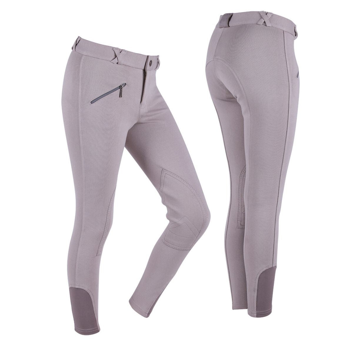 QHP junior ridebukser, beige. Str 140