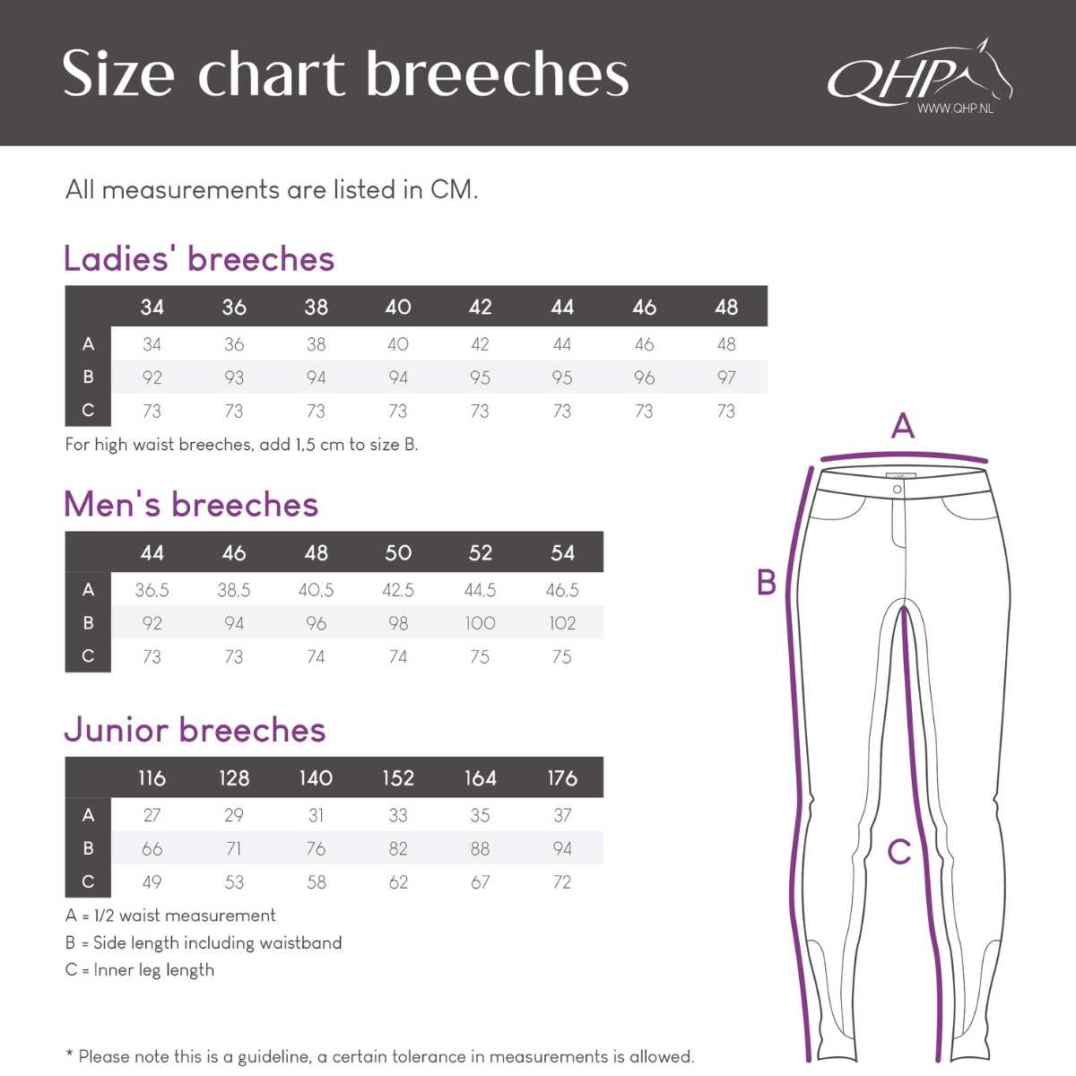 QHP Juliet vinter ridetights, hvid 10