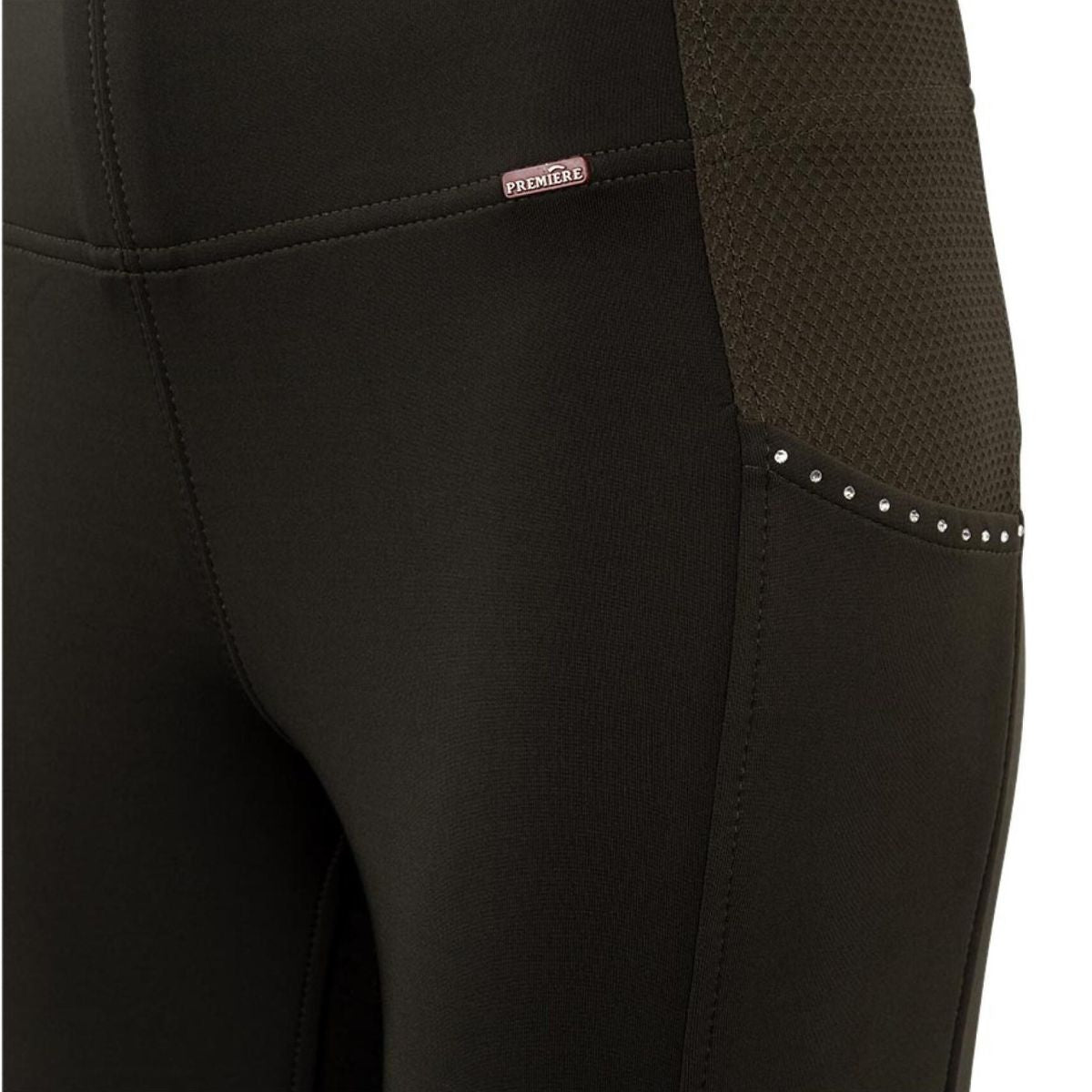 Premiere Bellflower junior silikone ridetights, army grøn