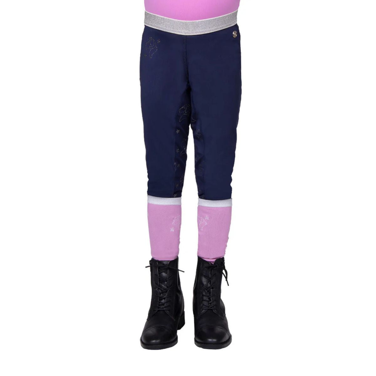 QHP Gwenn Full Grip junior ridetights, Navy