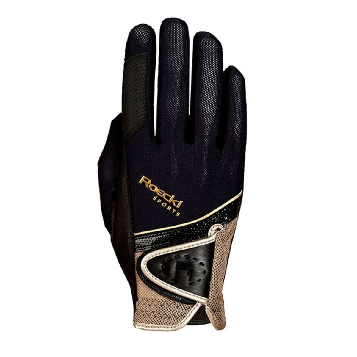 Roeckl Madrid ridehandsker, Black/gold 1